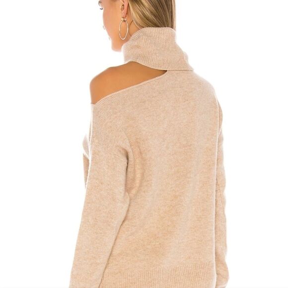 PAIGE Raundi Cold-Shoulder Sweater in Camel - Picture 8 of 10